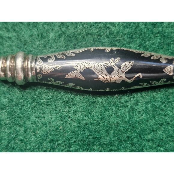 STERLING SILVER NIELLO LETTER OPENER PAPER CUTTER Siam Thailand Asia ca1930s - Picture 6 of 9